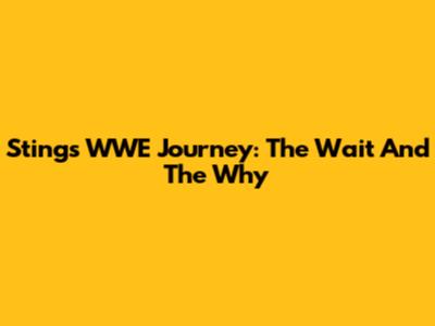 Sting's WWE Journey: The Wait And The Why