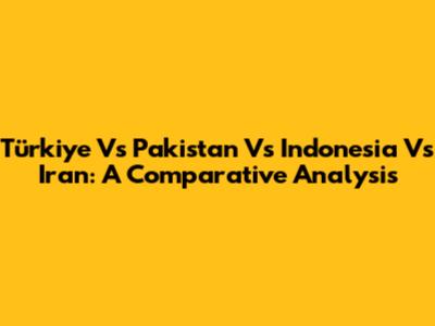Türkiye Vs Pakistan Vs Indonesia Vs Iran: A Comparative Analysis