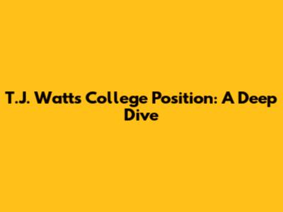 T.J. Watt's College Position: A Deep Dive