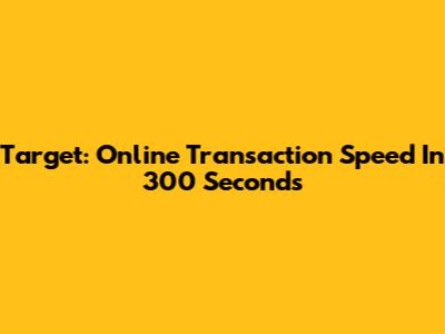 Target: Online Transaction Speed In 300 Seconds