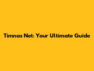 Timnas Net: Your Ultimate Guide