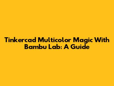 Tinkercad Multicolor Magic With Bambu Lab: A Guide
