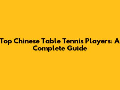 Top Chinese Table Tennis Players: A Complete Guide
