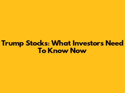 Trump Stocks: What Investors Need To Know Now