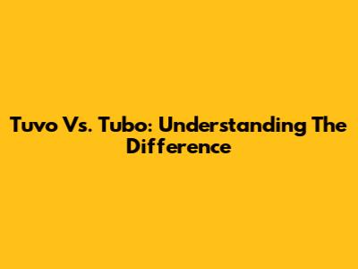 Tuvo Vs. Tubo: Understanding The Difference