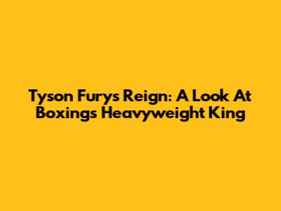 Tyson Fury's Reign: A Look At Boxing's Heavyweight King