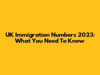UK Immigration Numbers 2023: What You Need To Know