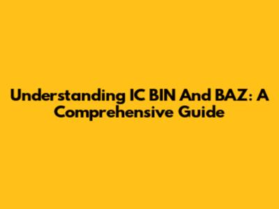 Understanding IC BIN And BAZ: A Comprehensive Guide