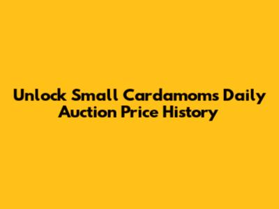 Unlock Small Cardamom's Daily Auction Price History