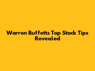 Warren Buffett's Top Stock Tips Revealed