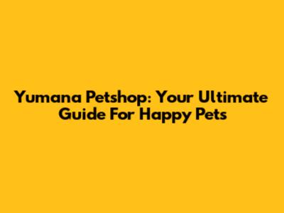Yumana Petshop: Your Ultimate Guide For Happy Pets