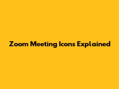 Zoom Meeting Icons Explained